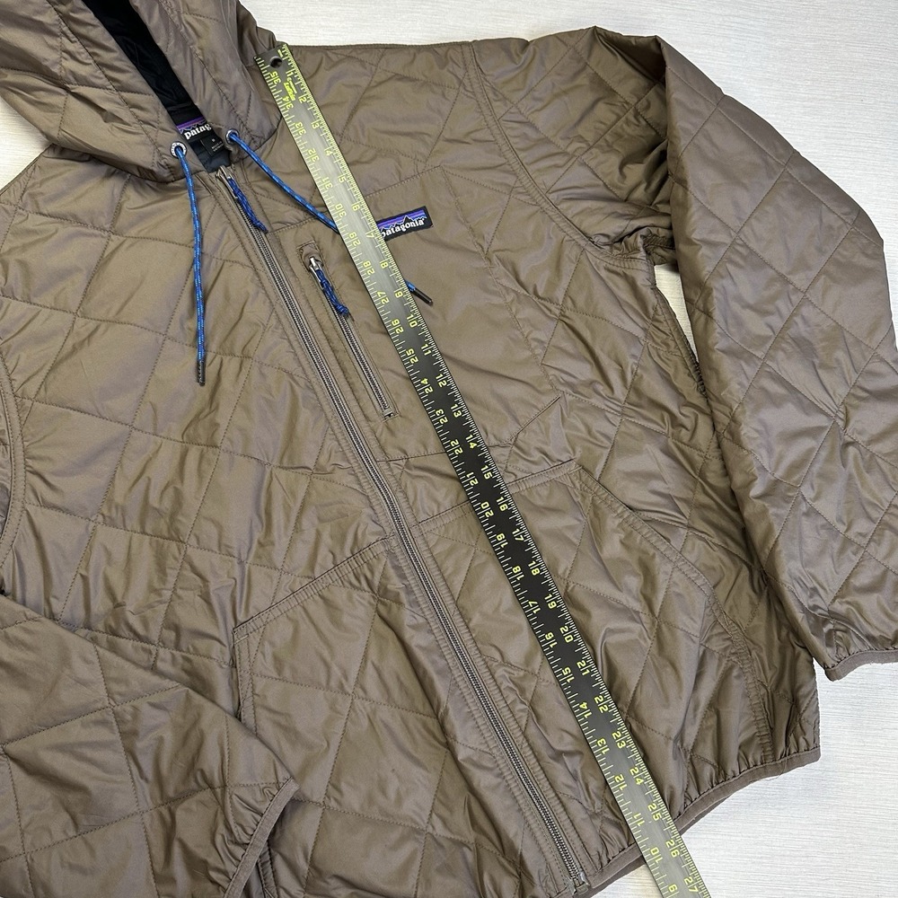 Patagonia Diamond Quilted Bomber Hoody Jacket Men S Full Zip Topsoil Brown Gorp - Picture 5 of 11